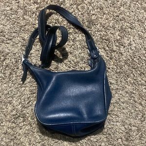 Navy Blue Leather Coach